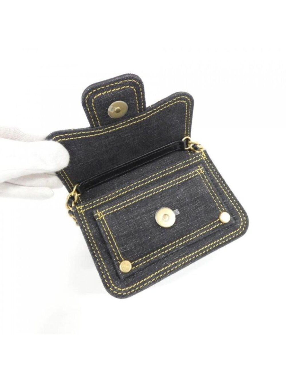Chanel Chain Clutch Denim Black Mat - Picture 9 of 10